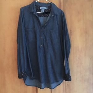 Denim long sleeved top